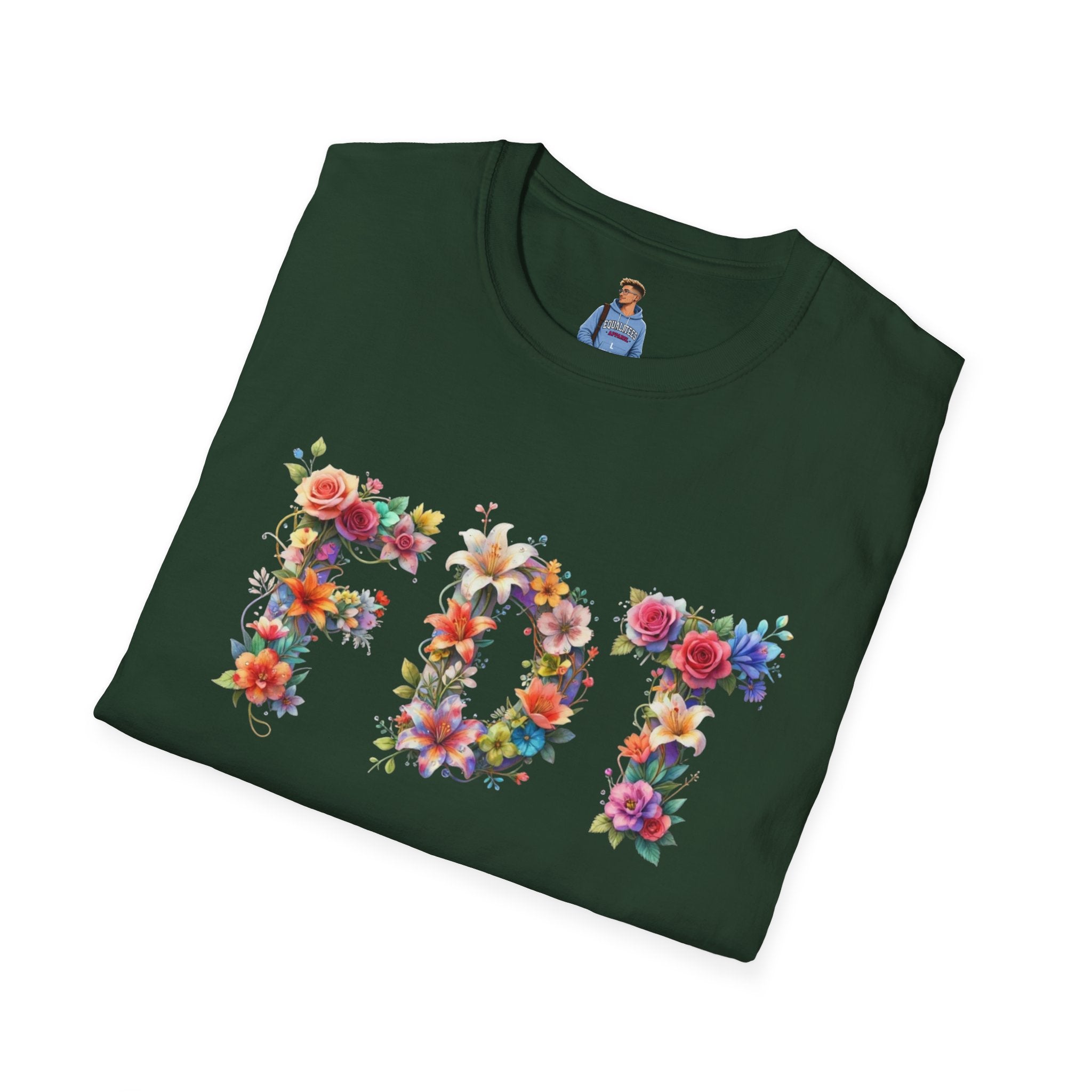 FDT Bold Floral Typography T-Shirt
