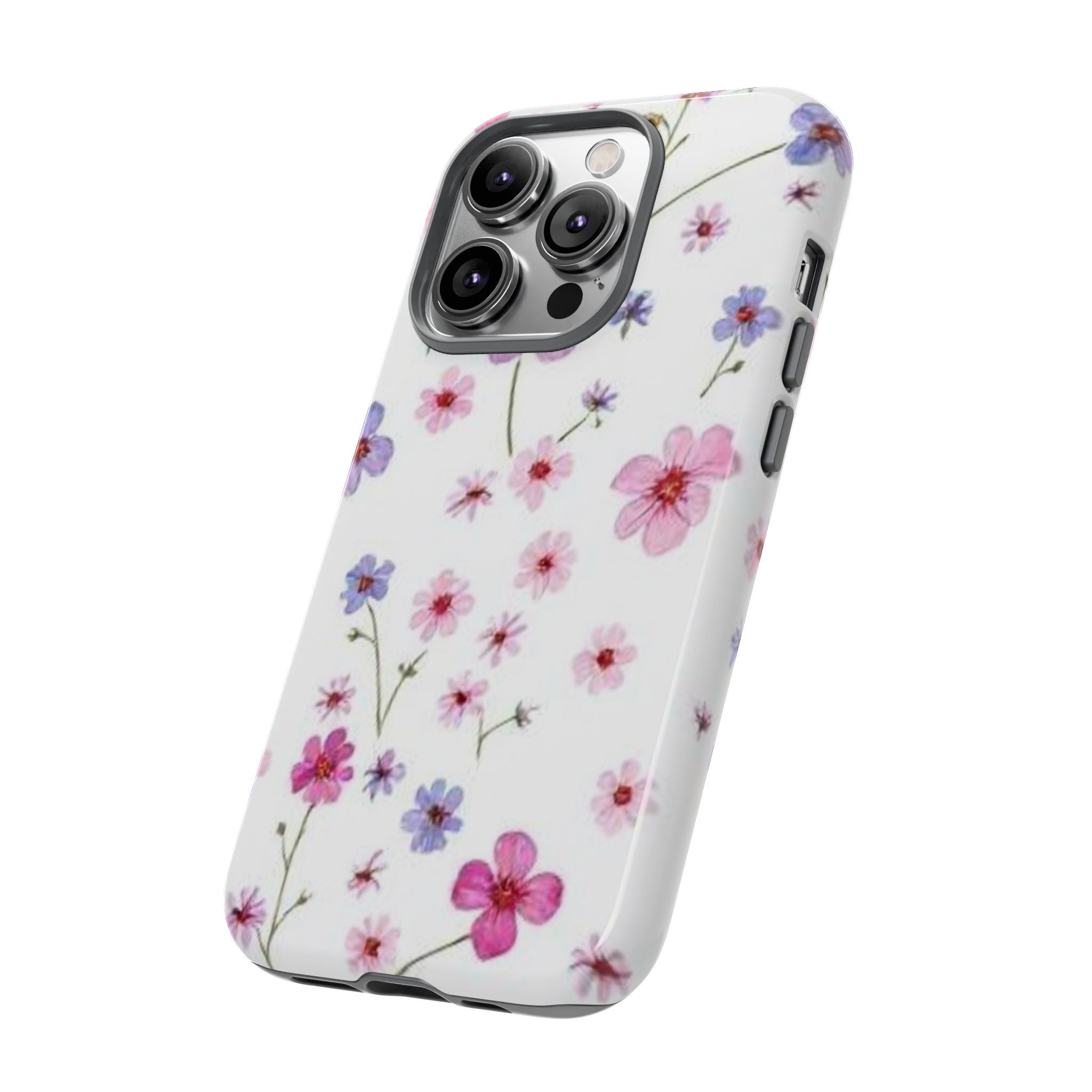 Floral Pink Wildflower Tough Phone Case for iPhone