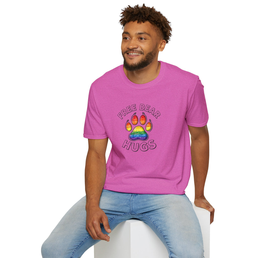 Free Bear Hugs Rainbow Paw T-Shirt
