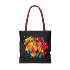 Rainbow Paint Splatter Footprints Tote Bag
