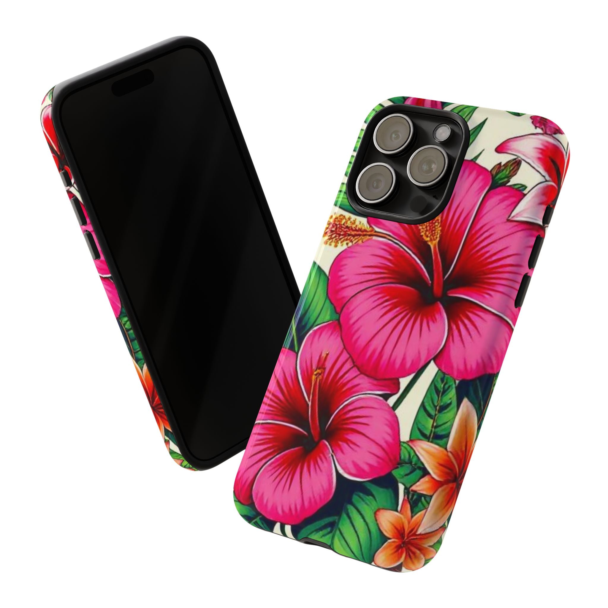 Tropical Hibiscus Phone Case for iPhone — Floral Tough Protective Cover