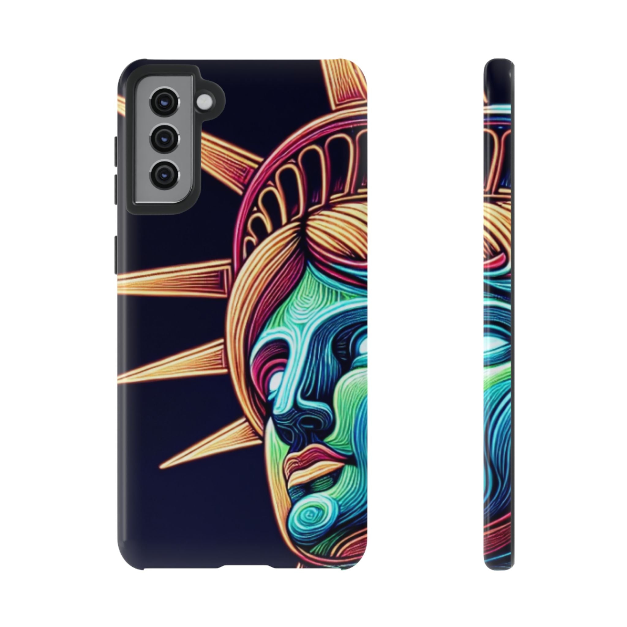 Statue of Liberty Neon Glowing Art Tough Case for Android & iPhone
