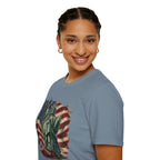 Statue of Liberty Stepping on MAGA American Flag T-Shirt — Patriotic USA Independence Day Tee