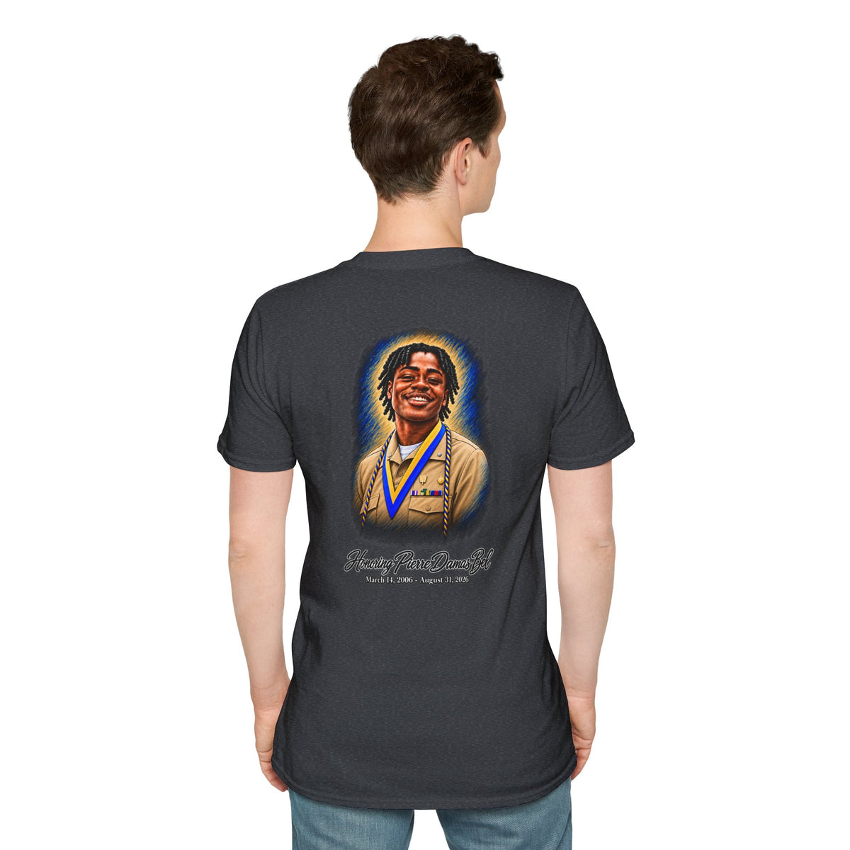 Portrait Front and Back - In Memory of Pierre Damas Bel T-Shirt