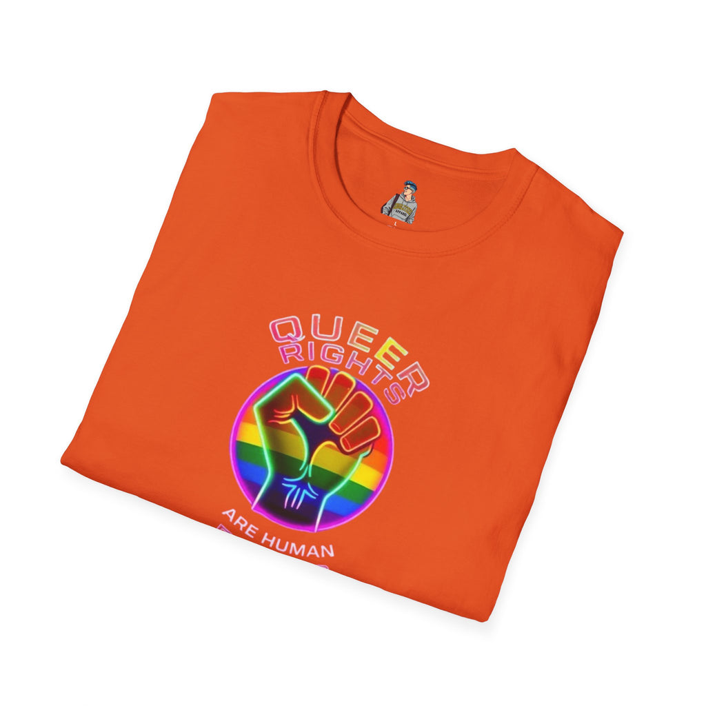 Unisex Softstyle T-Shirt - Queer Rights Are Human Rights Statement Tee
