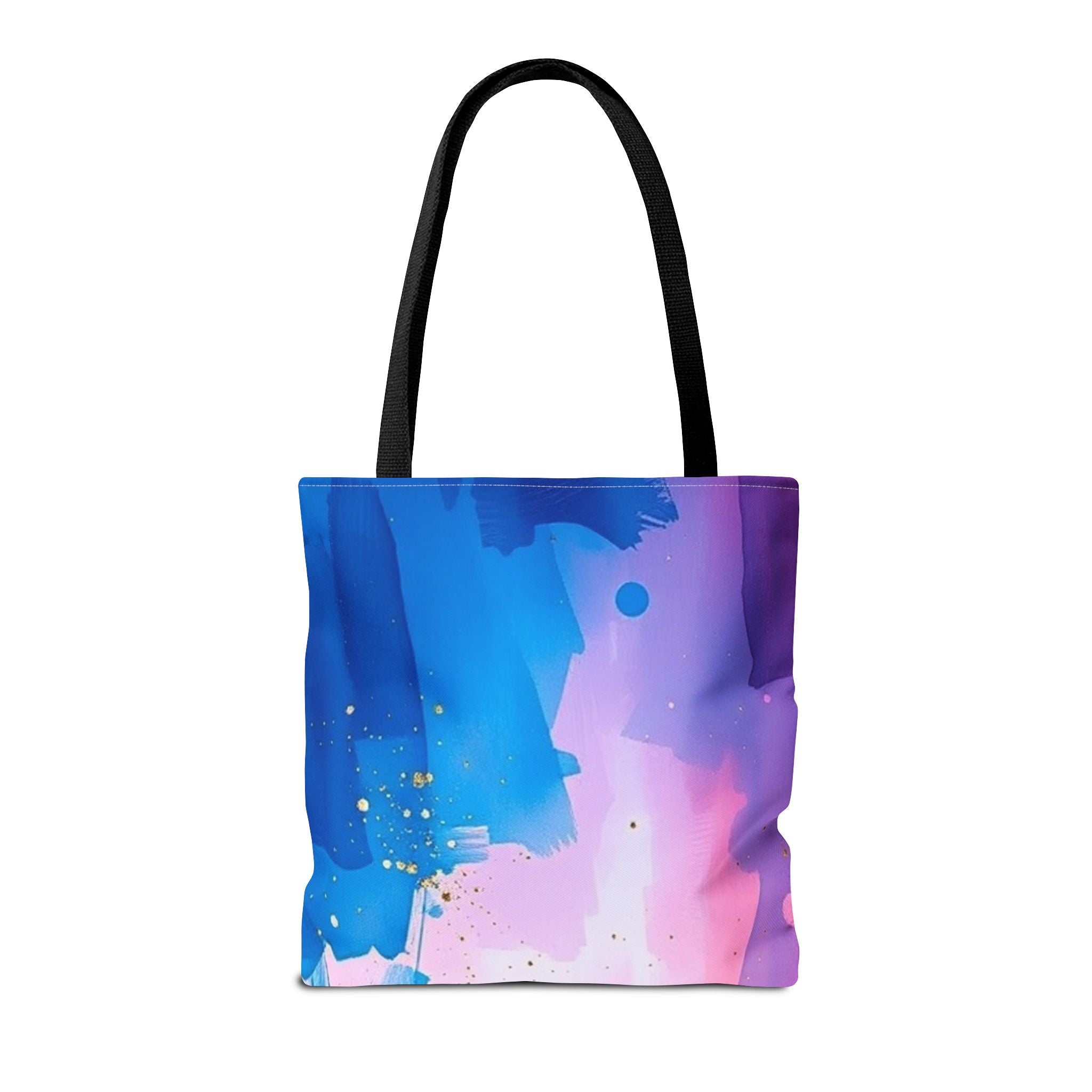 Pink, White and Blue Watercolor on Canvas Design - Tote Bag