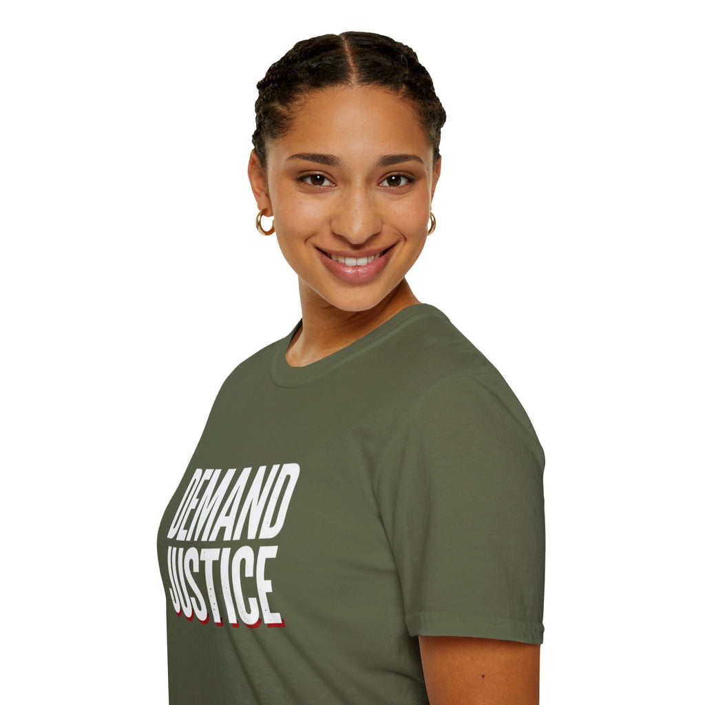 Demand Justice T-Shirt — Bold Protest Tee for Activists & Social Justice Supporters