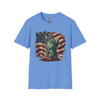 Statue of Liberty Stepping on MAGA American Flag T-Shirt — Patriotic USA Independence Day Tee