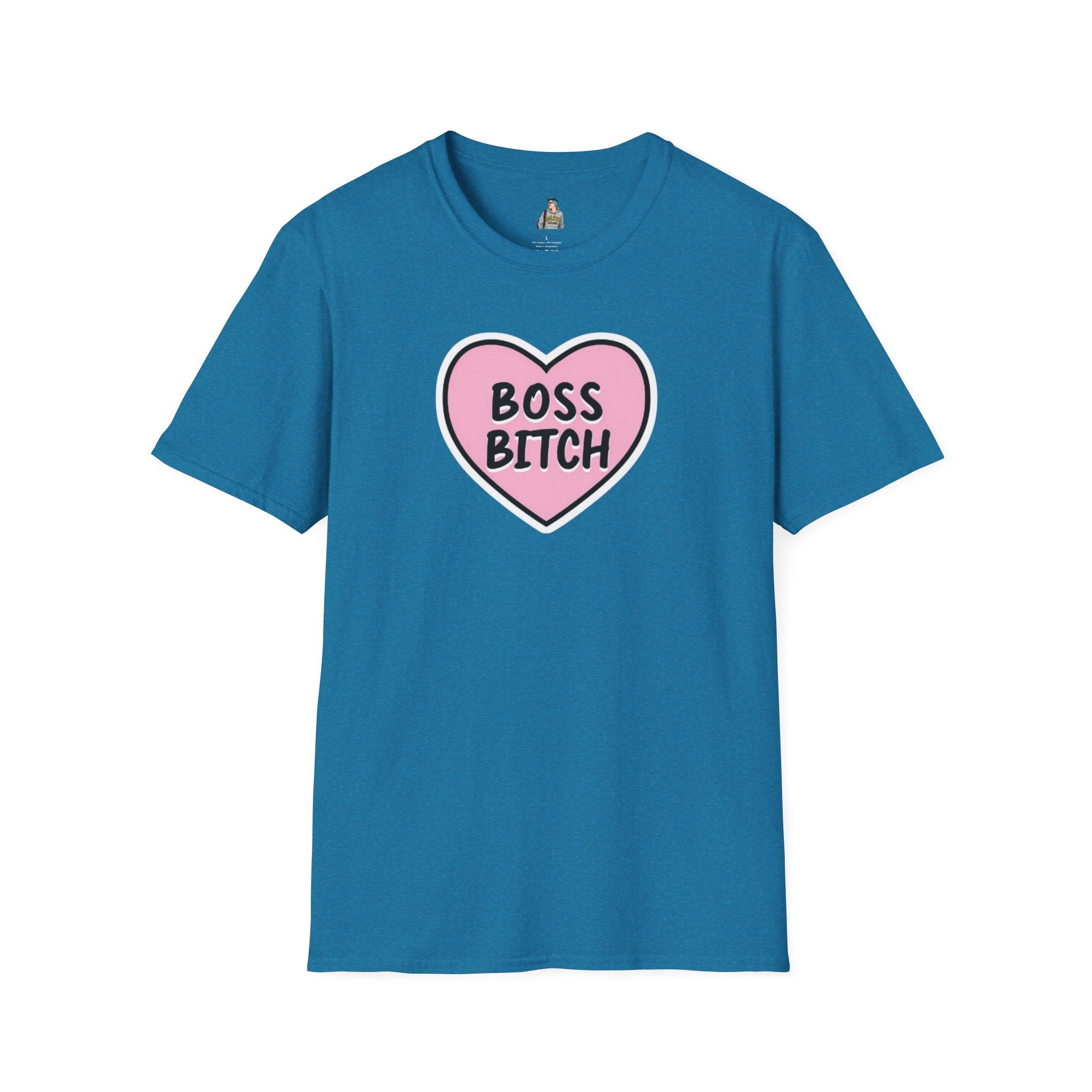 Unisex Softstyle T-Shirt - 'Boss Bitch' Heart Design - Funny Statement Tee