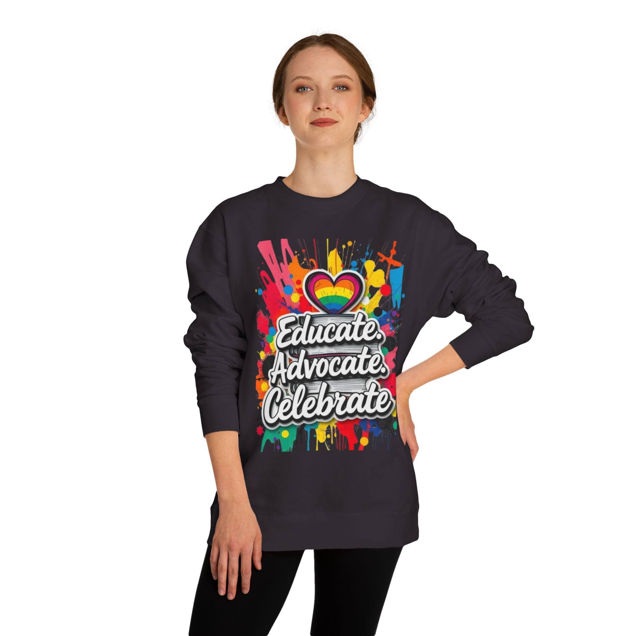 Educate, Advocate, Celebrate Unisex Crew Neck Sweatshirt - Empowerment Apparel
