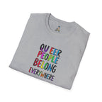 Queer Pride Unisex Softstyle T-Shirt - "Queer People Belong Everywhere"