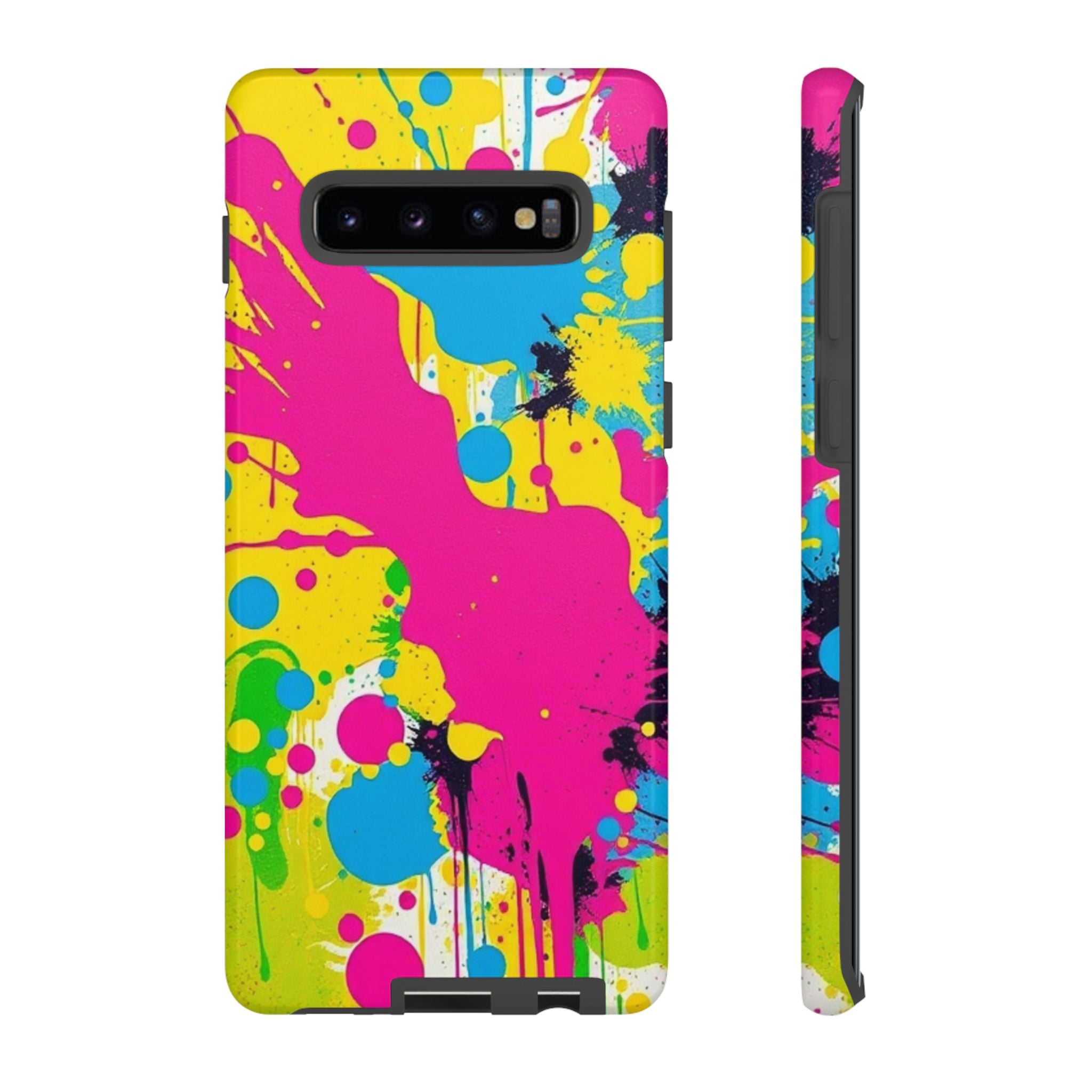 Android OR iPhone Compatible Cases - Crazy Retro Color Splash Design - Unique Tough Cases