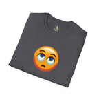 Unisex Softstyle T-Shirt with Eye Roll Emoji | Casual Graphic Tee for Everyday Humor