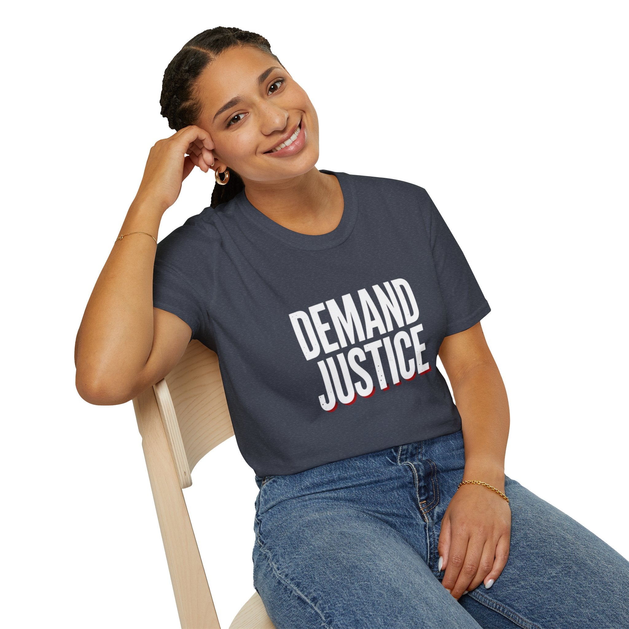 Demand Justice T-Shirt — Bold Protest Tee for Activists & Social Justice Supporters