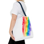 Rainbow Watercolor on Canvas Design - Tote Bag