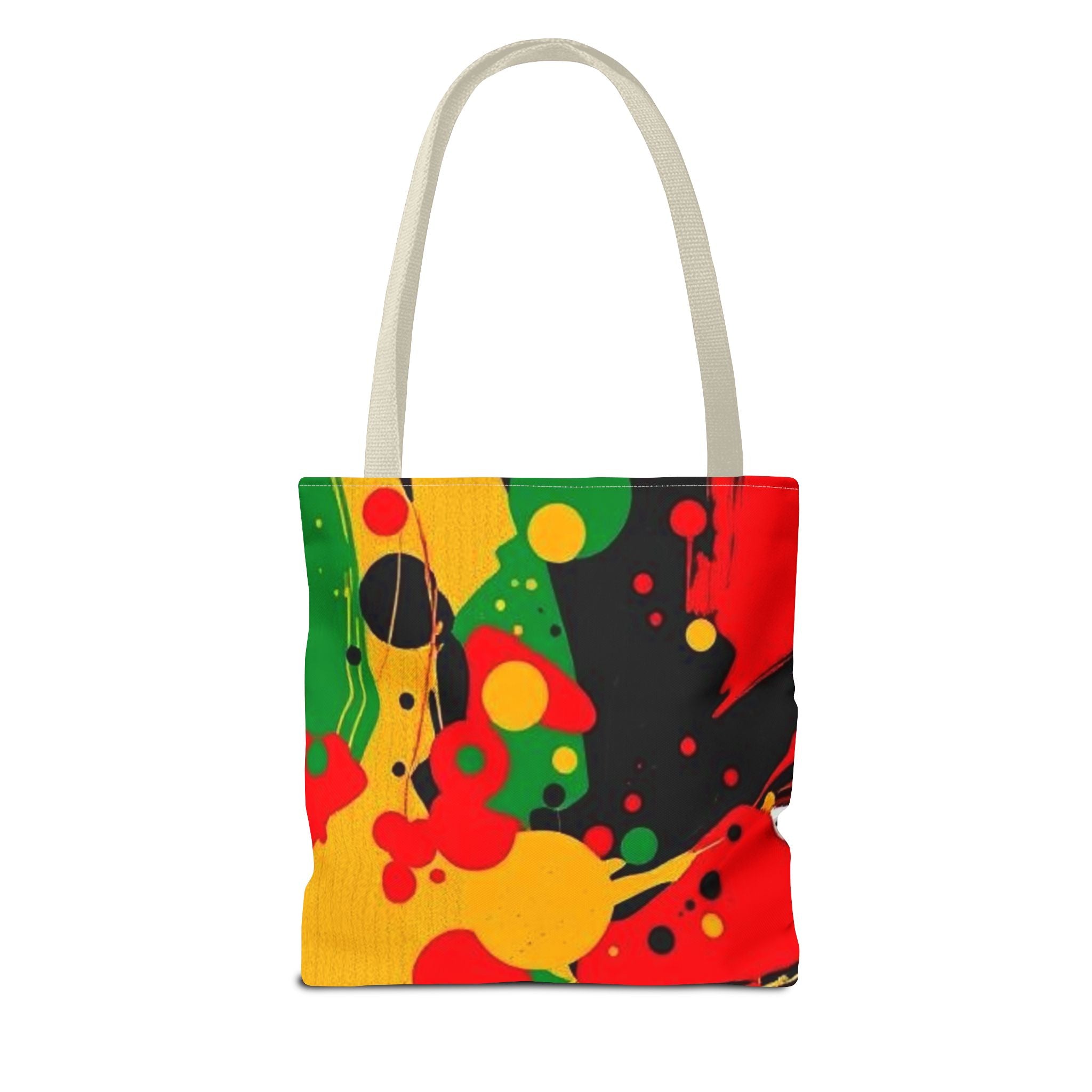 Green, Red Yellow Paint Splatter Tote Bag