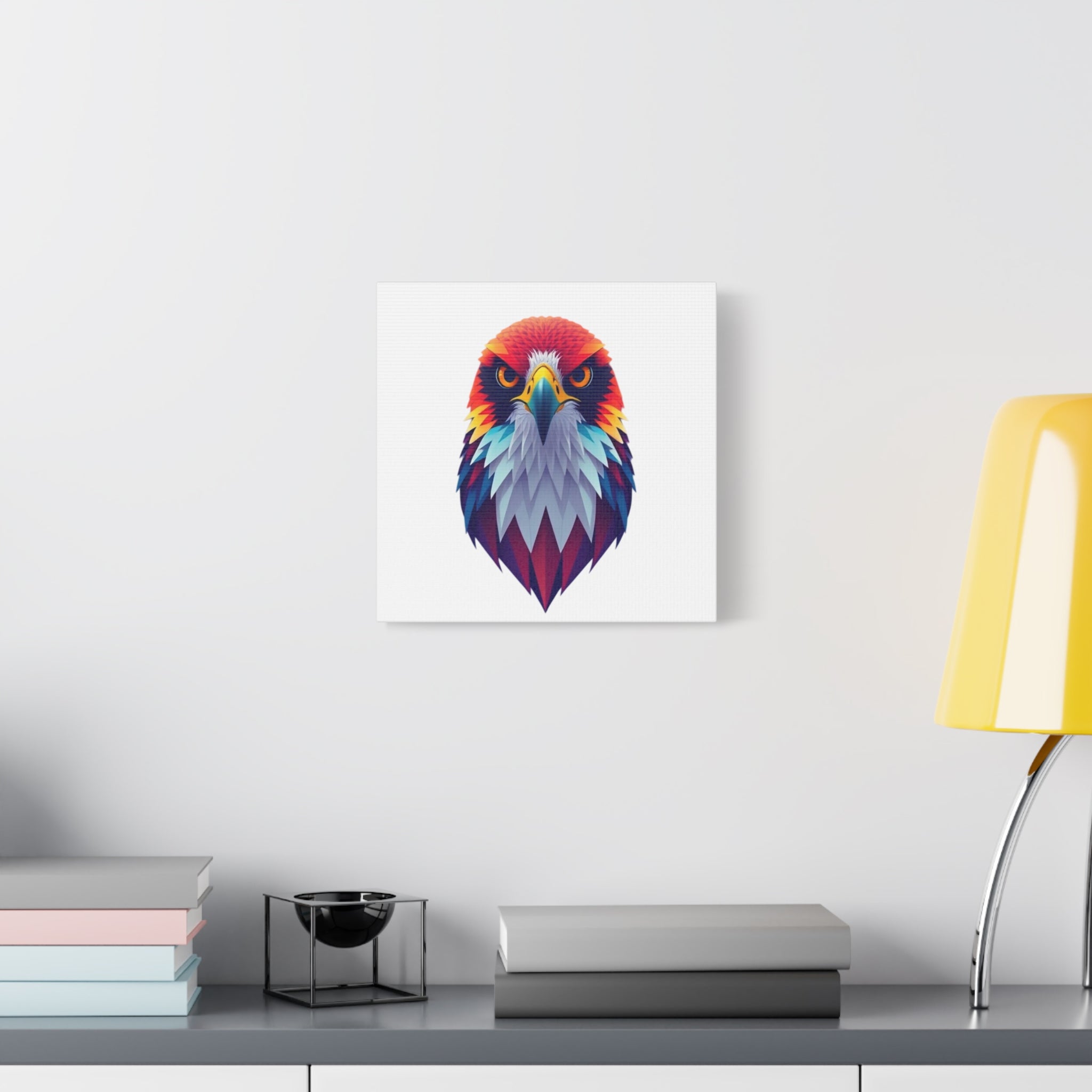 Vibrant Falcon Wall Art - Matte Stretched Canvas, Colorful Bird Decor