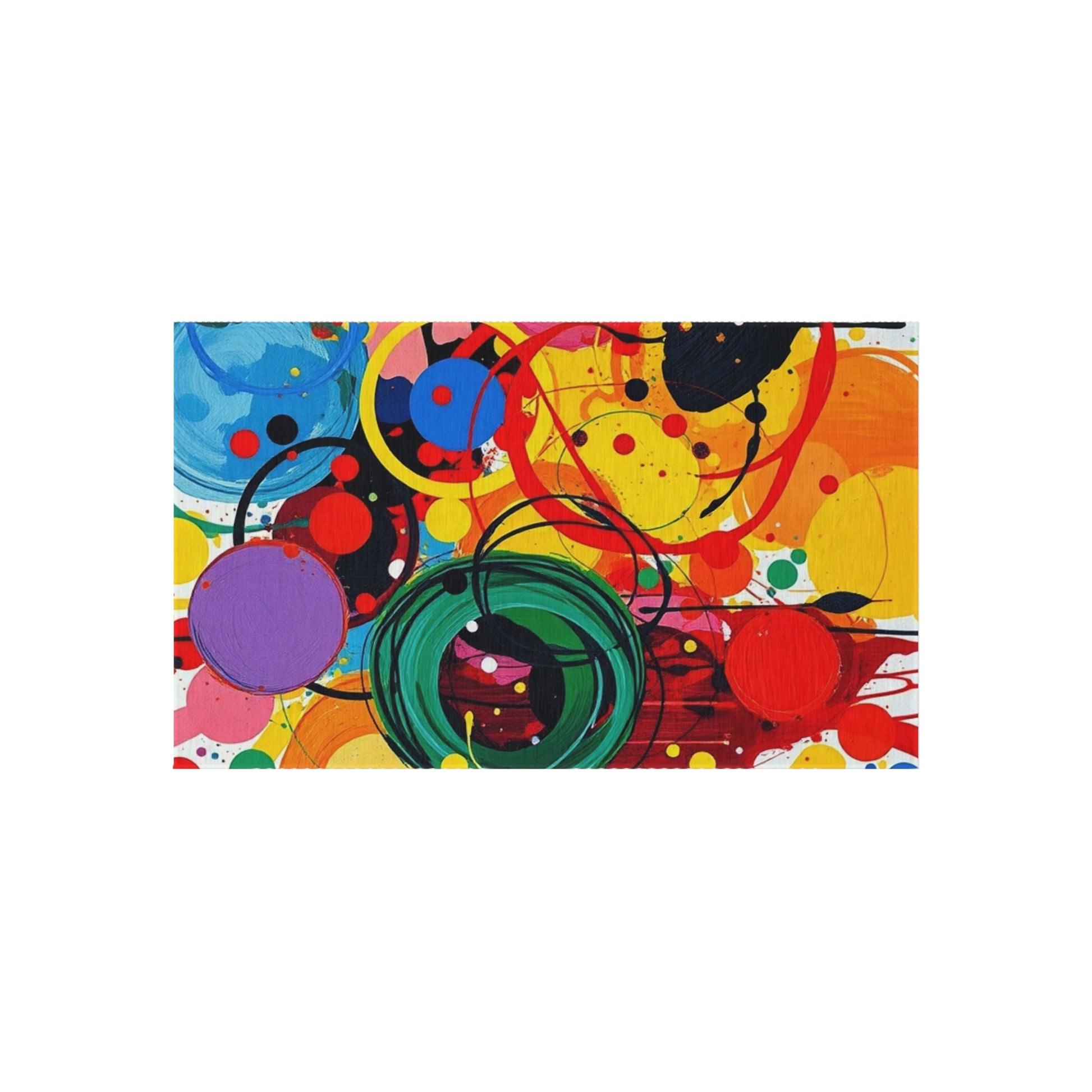 Abstract Circles and Swirls Outdoor Rug