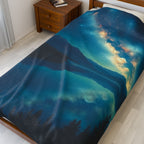 Milky Way over the Lake Velveteen Plush Blanket
