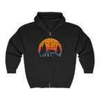 Camping Scene Hoodie, Outdoor Adventure Sweatshirt, Nature Lover Gift, Full Zip Hooded Jacket, Men Women Unisex Clothing