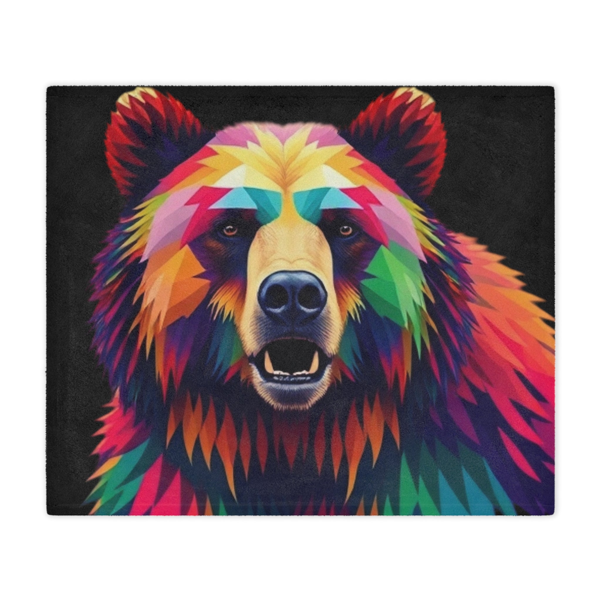 Fractal Bear Microfiber Blanket
