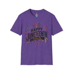 Juneteenth T-Shirt - "Happy Juneteenth" Fireworks Celebration Tee