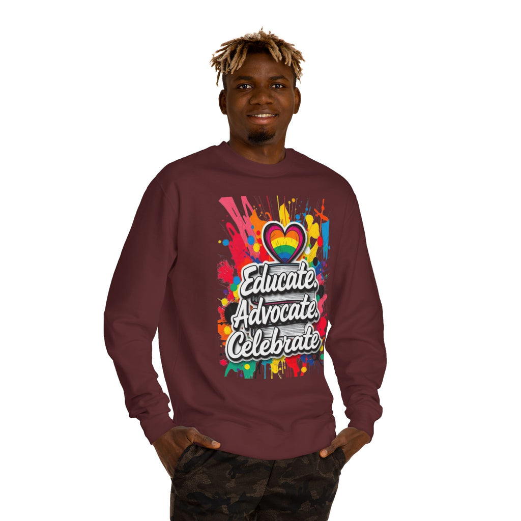 Educate, Advocate, Celebrate Unisex Crew Neck Sweatshirt - Empowerment Apparel