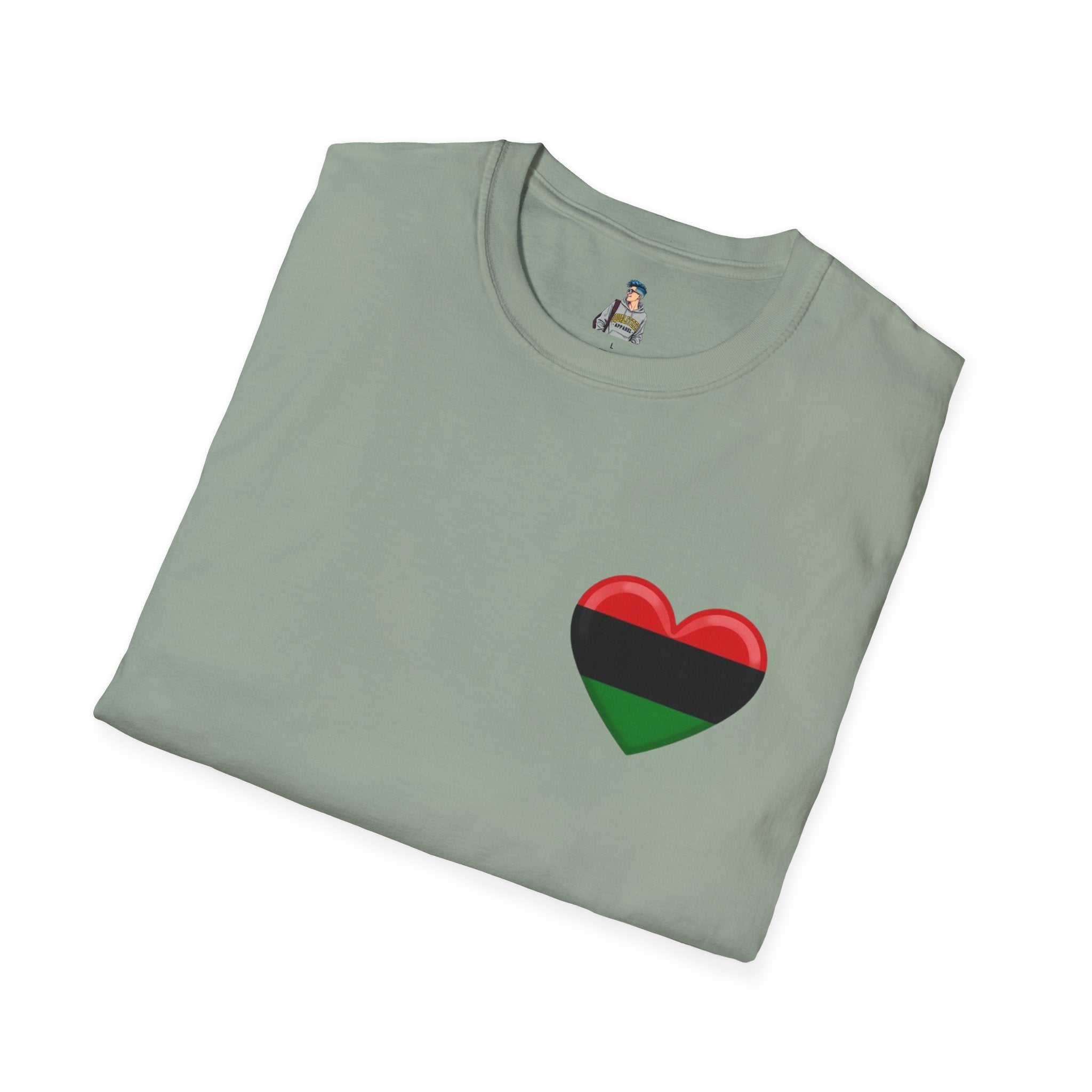 Unity and Heritage Unisex Softstyle T-Shirt with Pan-African Heart