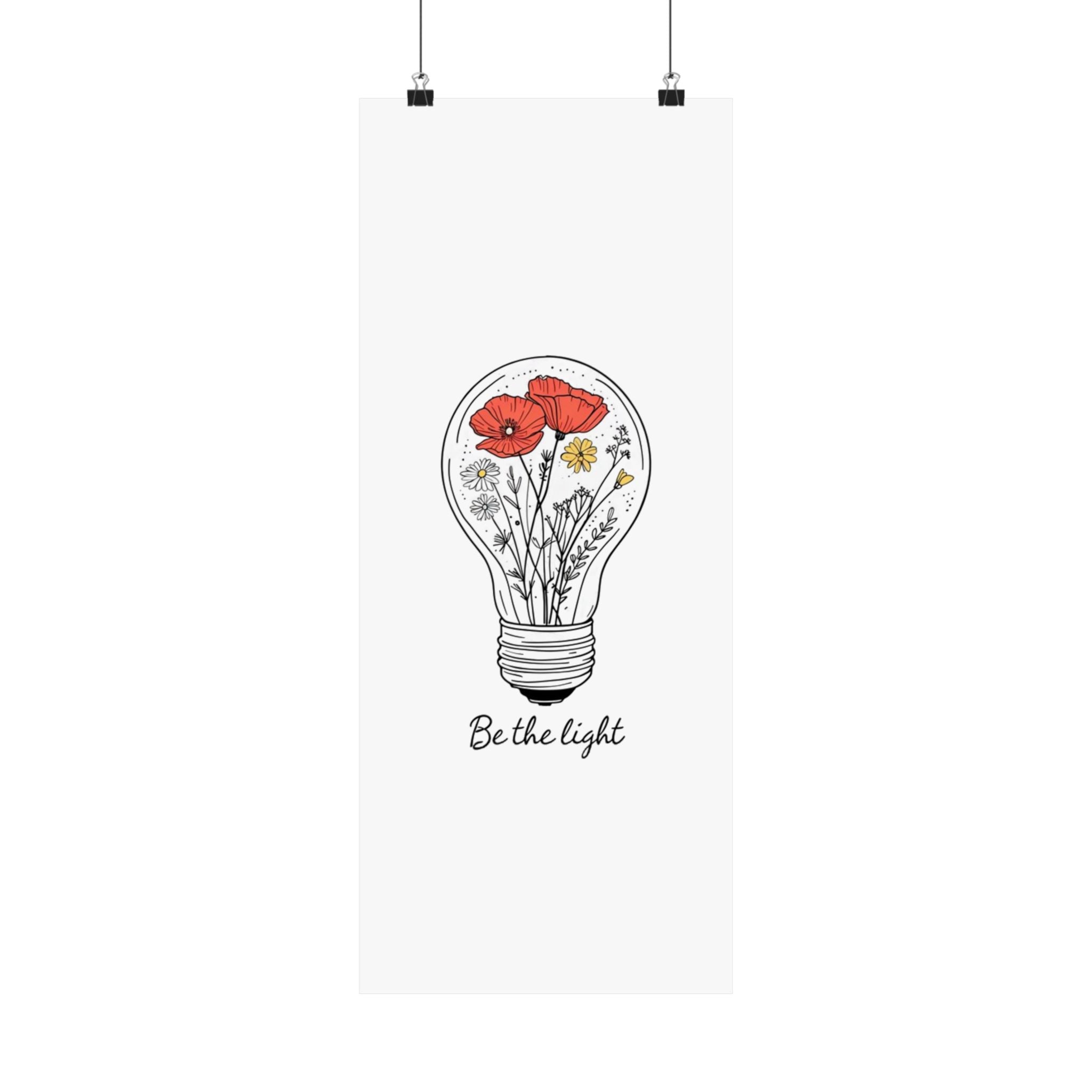 Inspirational Matte Vertical Poster - 'Be the Light'