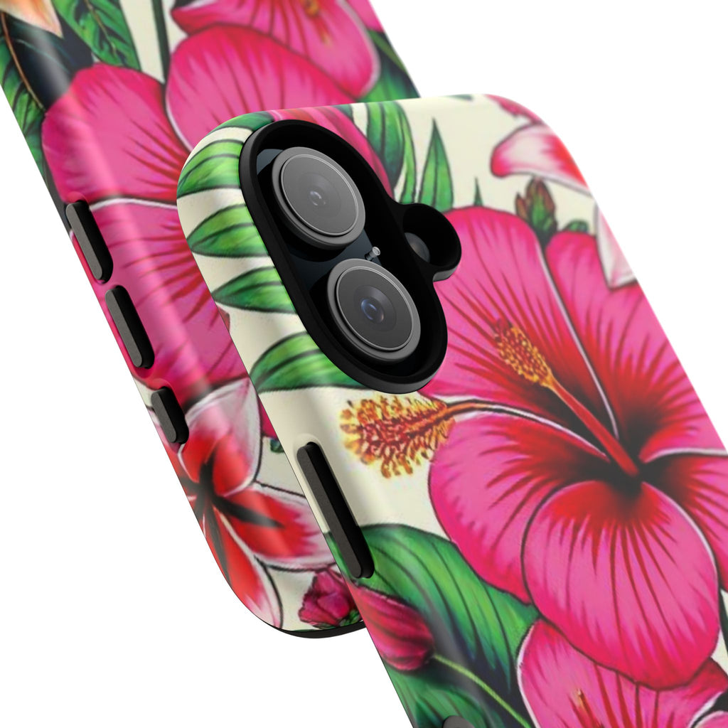 Tropical Hibiscus Phone Case for iPhone — Floral Tough Protective Cover