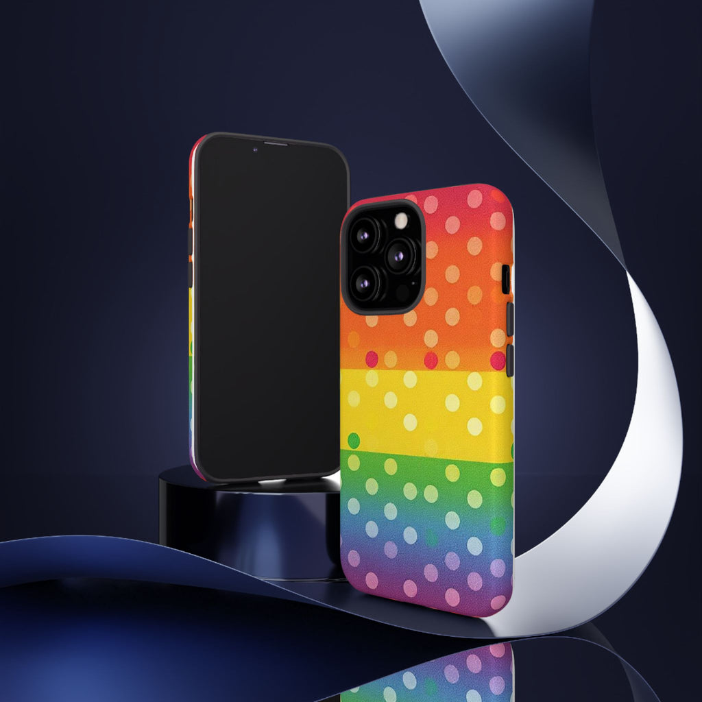 Rainbow Polka Dot Tough Phone Case for iPhone