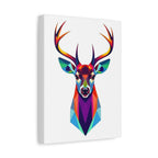 Vibrant Stag Canvas Wall Art - Colorful Geometric Deer Decor