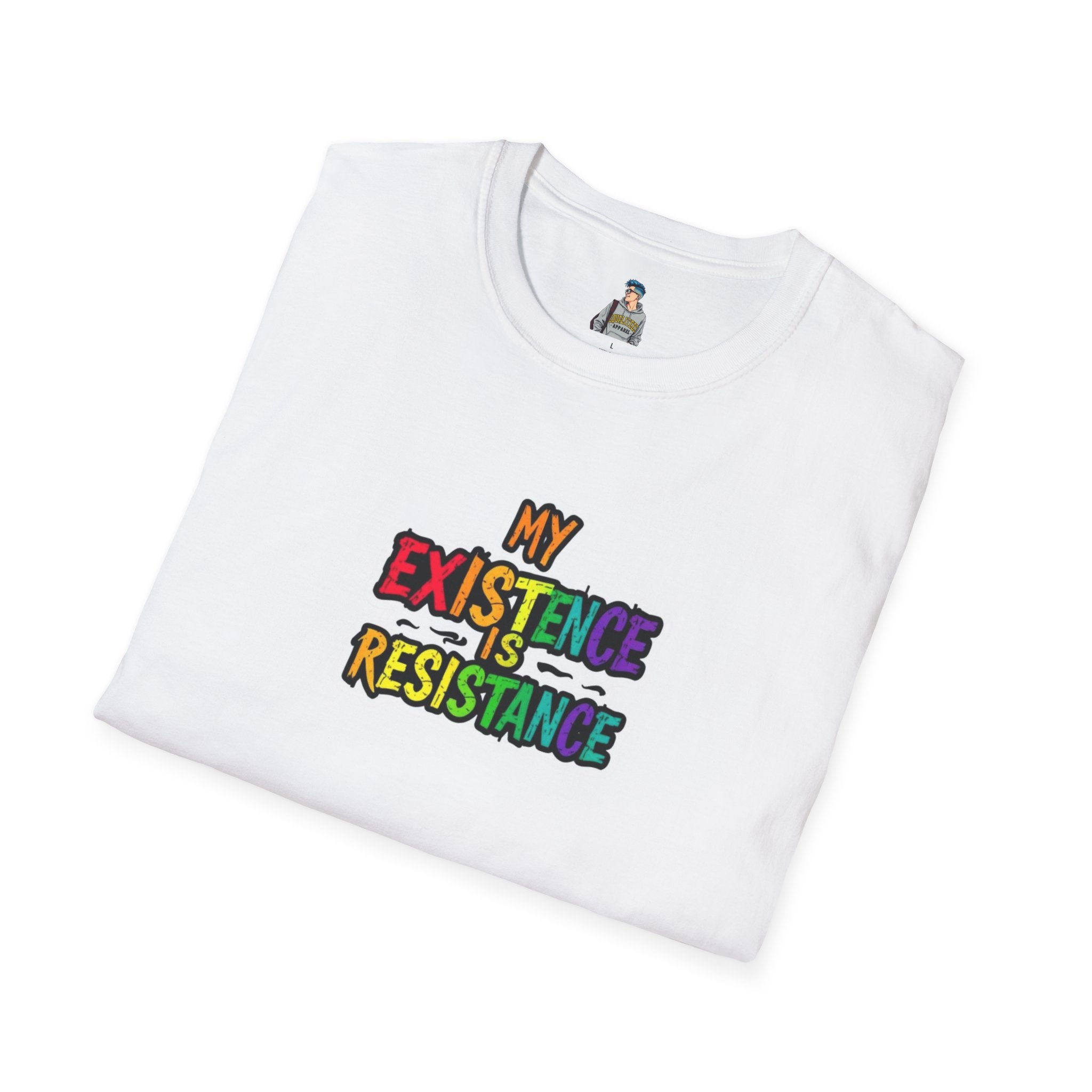 My Existence is Resistance Unisex Softstyle T-Shirt - Empowerment & Self-Expression Wear
