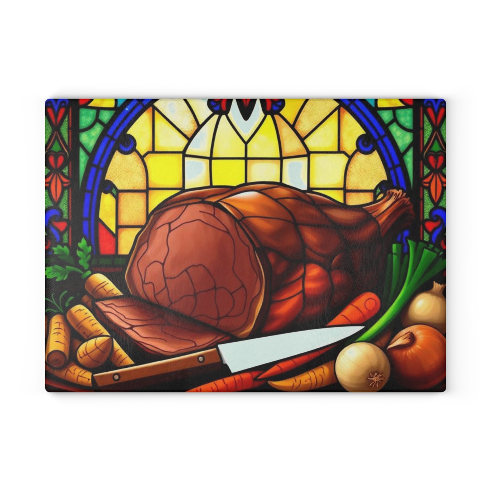 Stained Glass Design Glass Cutting Board - Perfect for Cooking and Entertaining