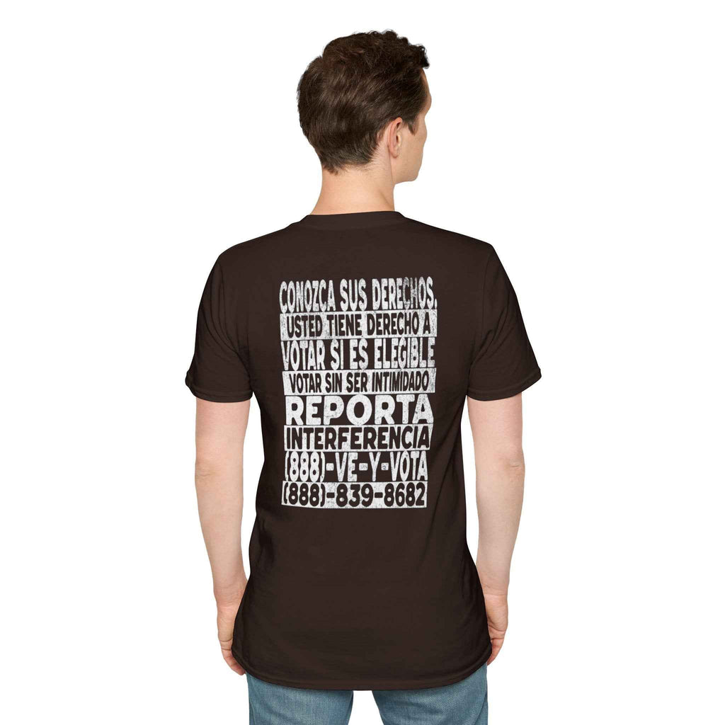 Voting Rights T-Shirt — Spanish "CONOZCA SUS DERECHOS"