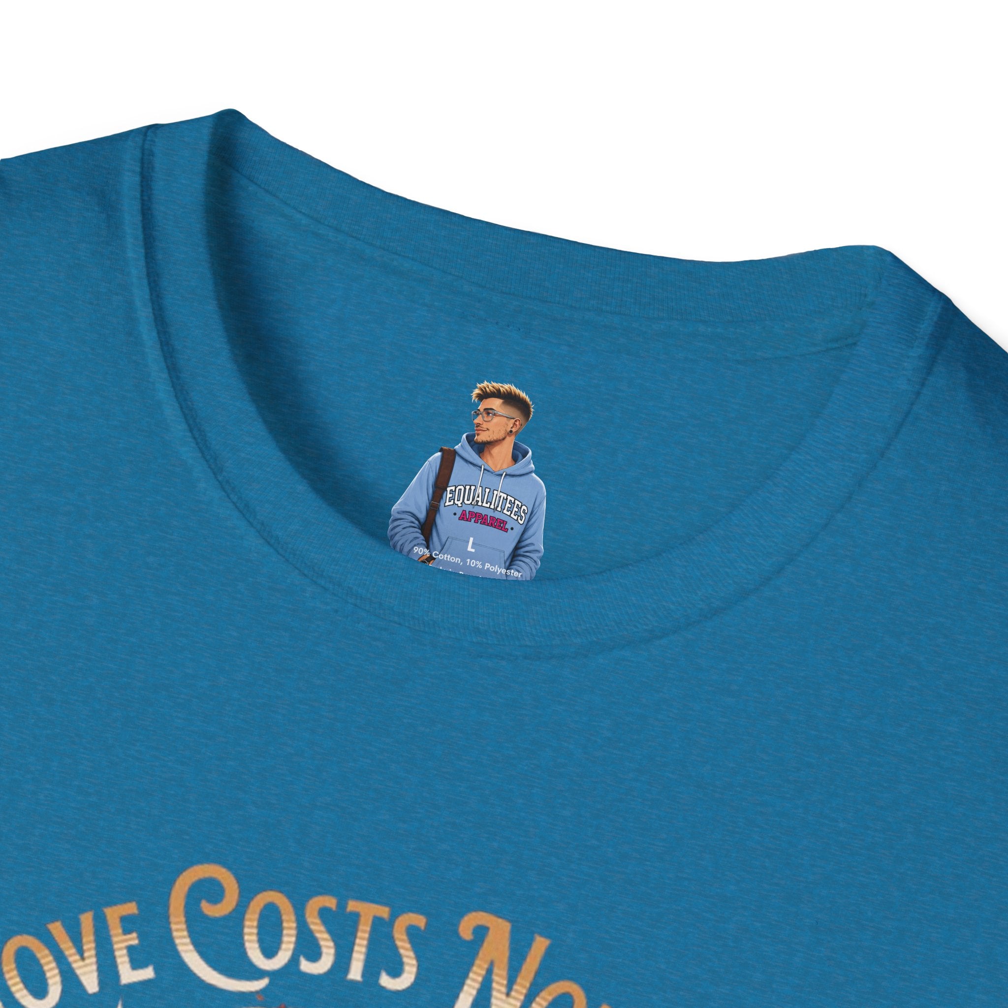 Unisex Softstyle T-Shirt - Love Costs Nothing, Give It Away Floral Peace Design
