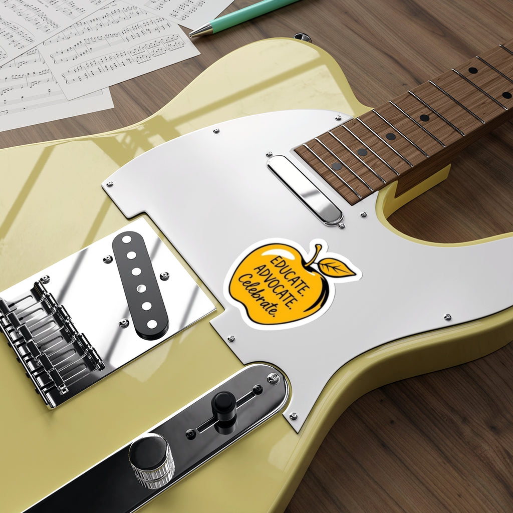 Motivational Die-Cut Stickers - Educate. Advocate. Celebrate. Perfect for Teachers & Advocates!
