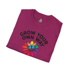 Unisex Softstyle T-Shirt - 'Grow Your Own Way' Floral Design for Queer Pride