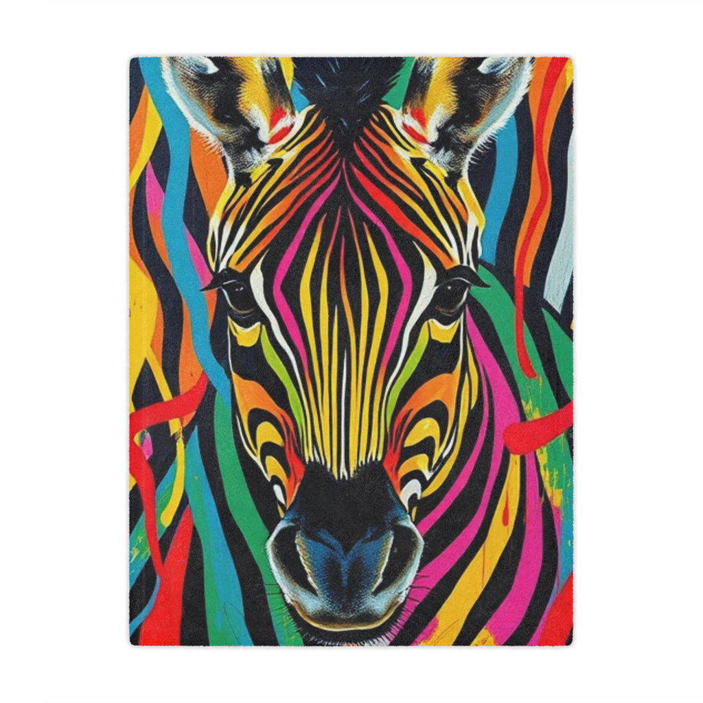 Colorful Zebra Microfiber Blanket