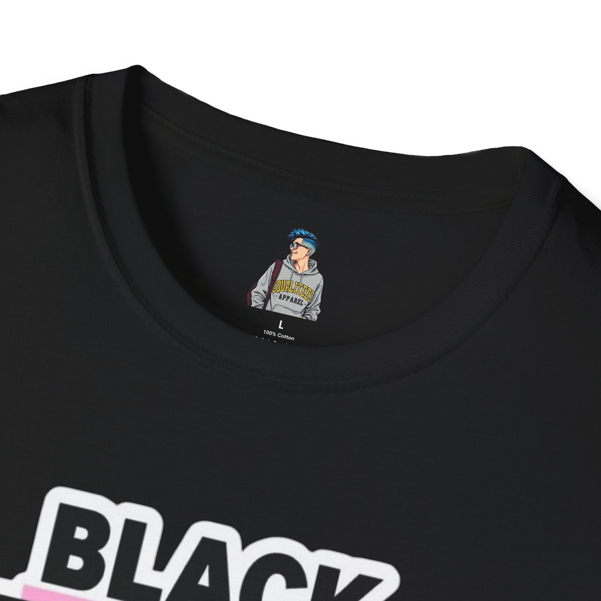 Unisex Softstyle T-Shirt - Black Trans Lives Matter Statement Tee