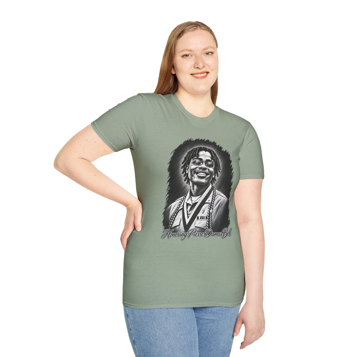 Smiling Portrait Front - In Memory of Pierre Damas Bel T-Shirt
