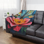 Flower & Dragonfly Microfiber Blanket