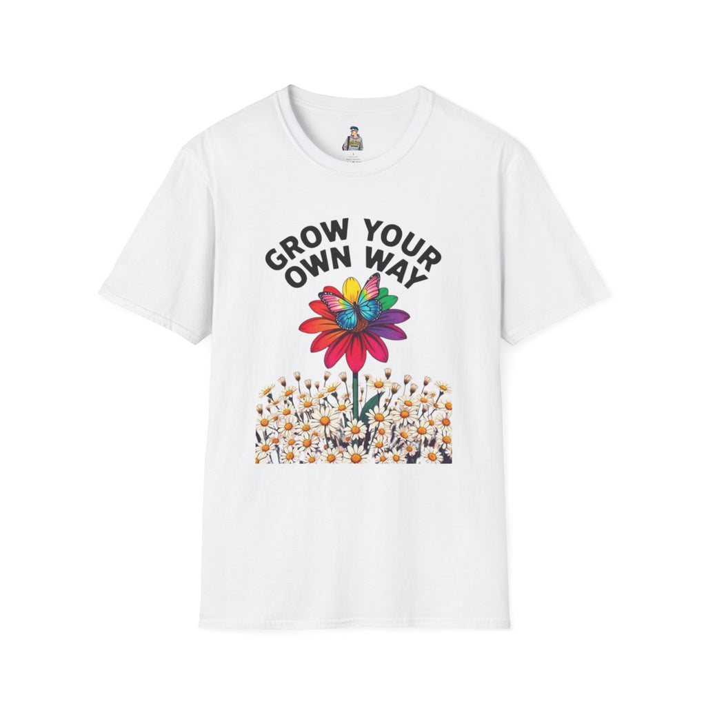 Unisex Softstyle T-Shirt - 'Grow Your Own Way' Floral Design for Queer Pride