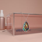 Stained Glass Teardrop Oval Necklace