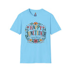 Juneteenth T-Shirt — "Happy Juneteenth" Floral Celebration Tee