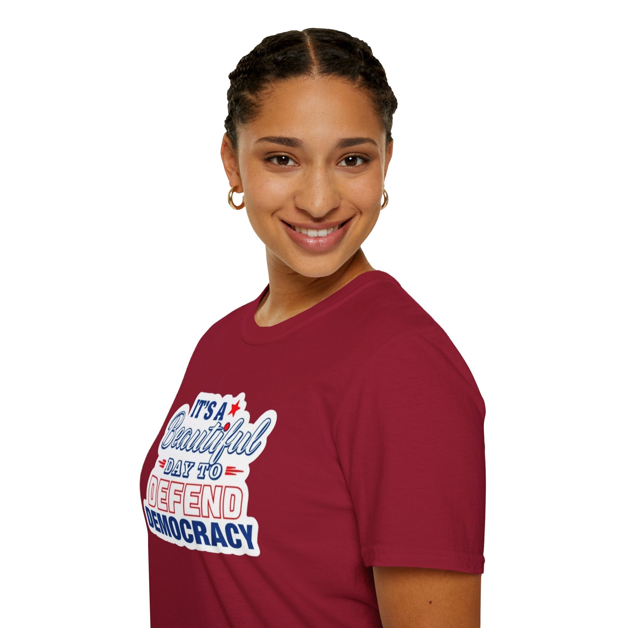 Defend Democracy Unisex Softstyle T-Shirt - Perfect for Activism and Everyday Wear