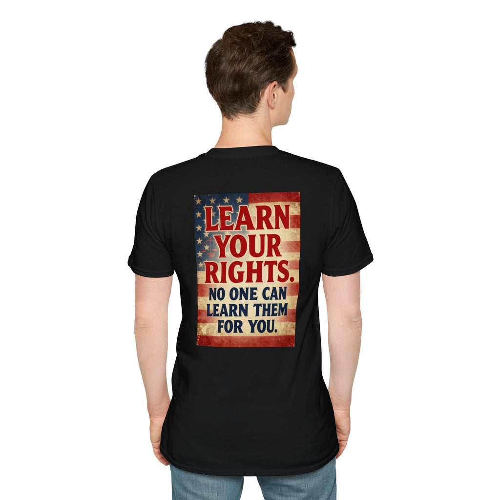 Learn Your Rights T-Shirt — Patriotic American Flag Graphic Tee