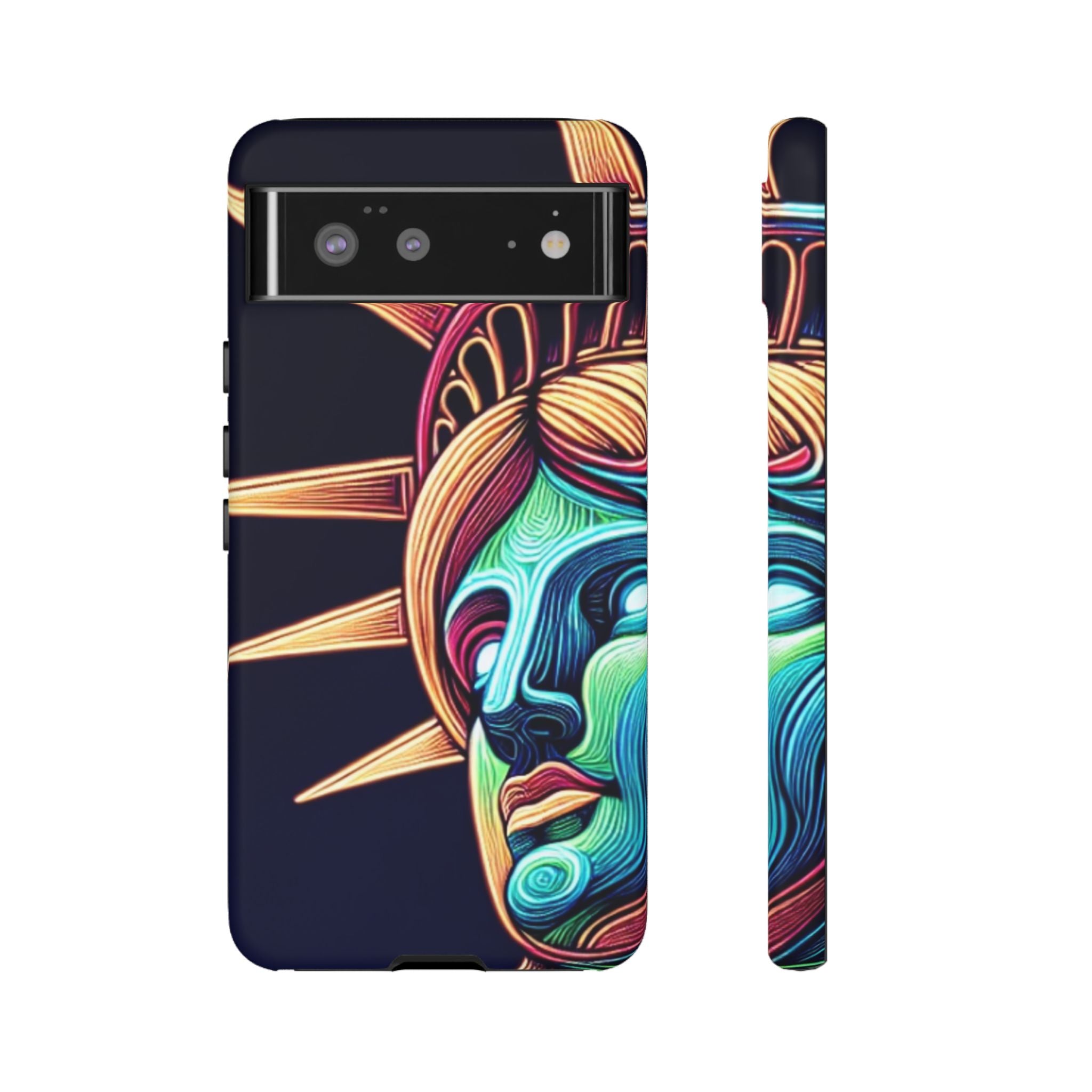 Statue of Liberty Neon Glowing Art Tough Case for Android & iPhone