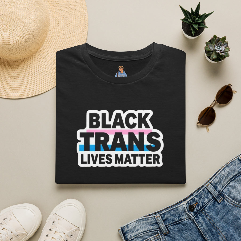 Unisex Softstyle T-Shirt - Black Trans Lives Matter Statement Tee