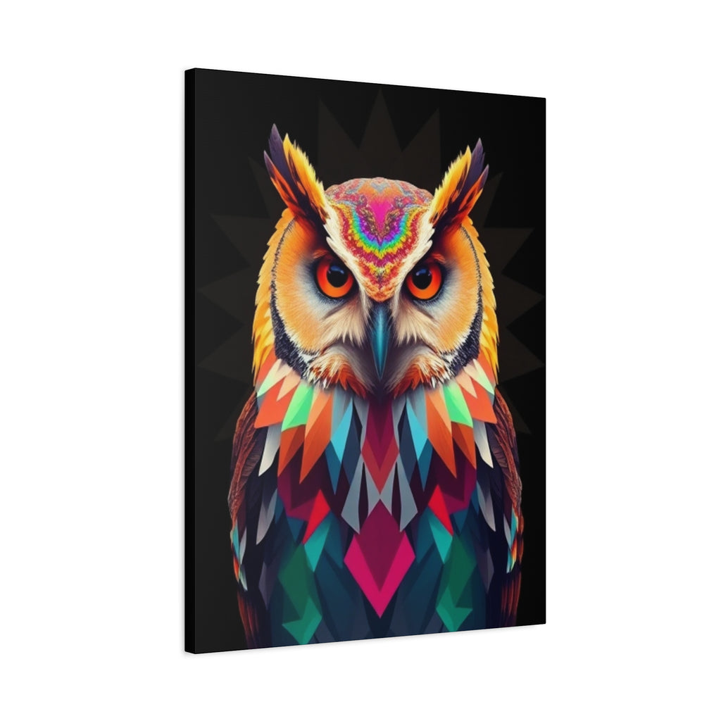 Colorful Owl Canvas Wall Art - 1.25" Stretched Matte